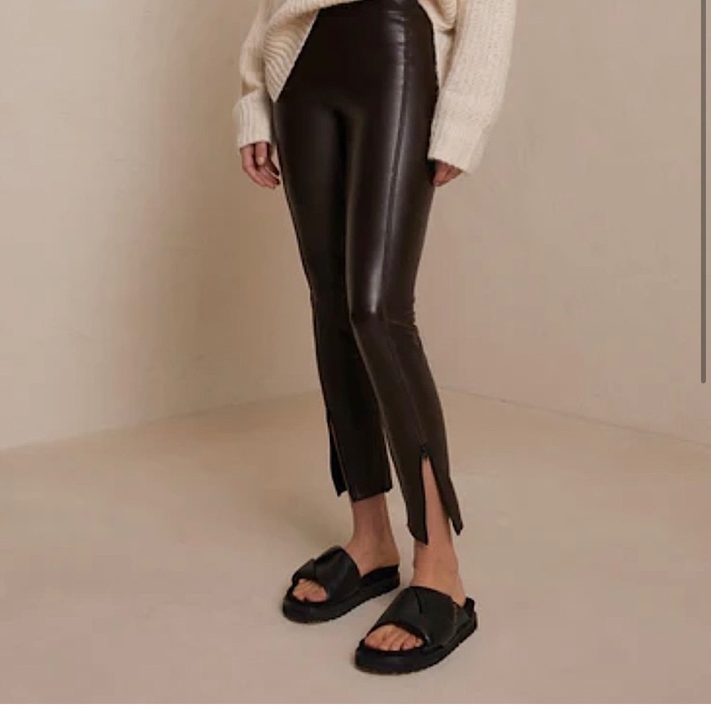 ALC Vegan “Leather” cropped leggings, sz 12, brown